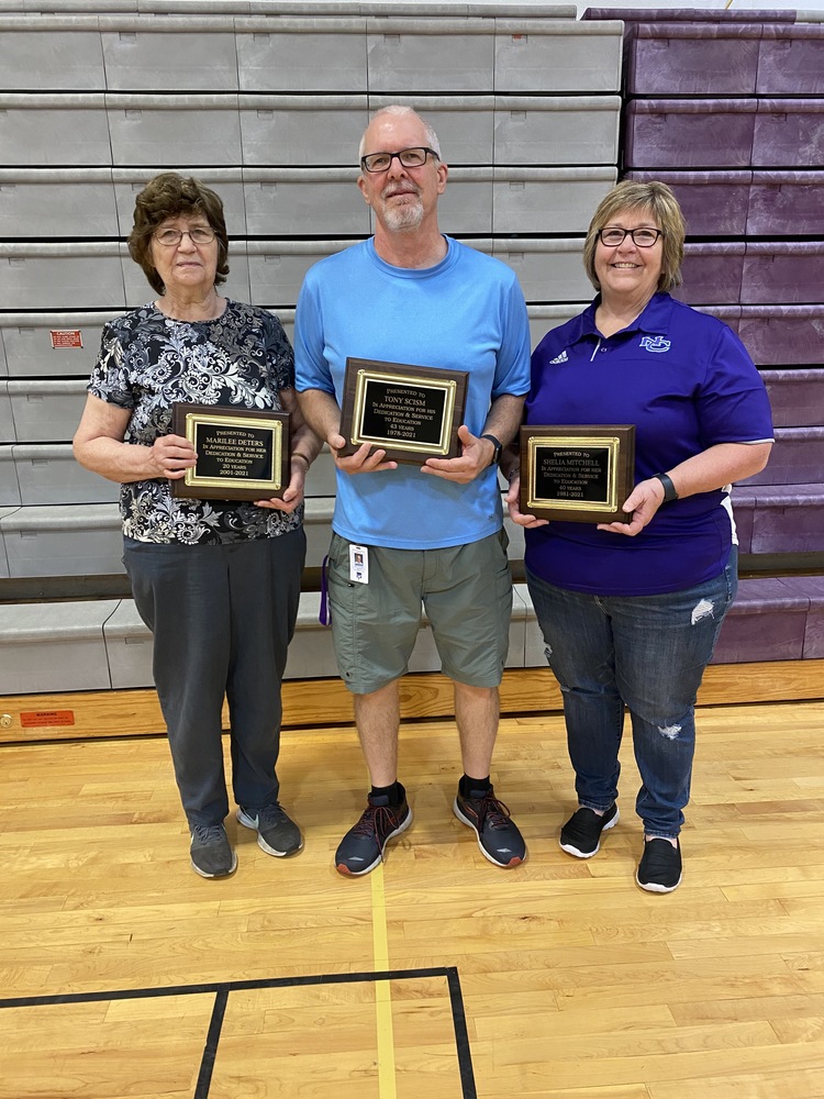 Thanks to our retiring staff members Marilee Deters, Shelia Mitchell & Tony Scism