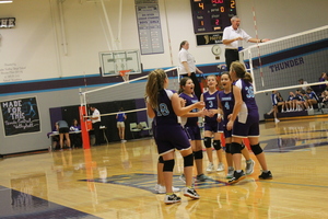 The Lady Thunder Volleyball Team Faces the Perry-Lecompton Kaws