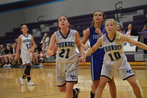 The NCMS Lady Thunder Takes on the Sabetha Bluejays