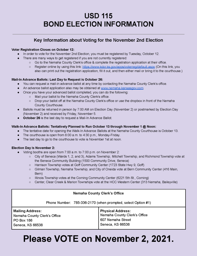 Bond Election Information